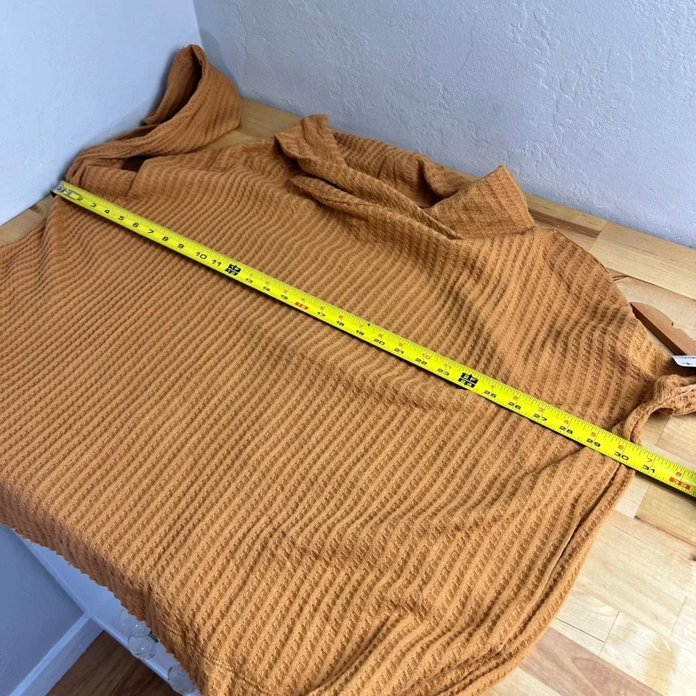 Free People Top‎ Canyon Moon Juicy Size M Orange Off Shoulder Waffle Knit New